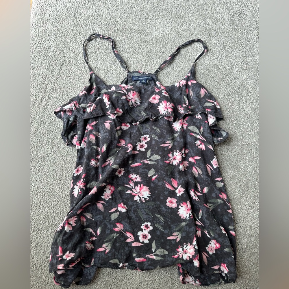 American eagle tank top/ruffle blouse